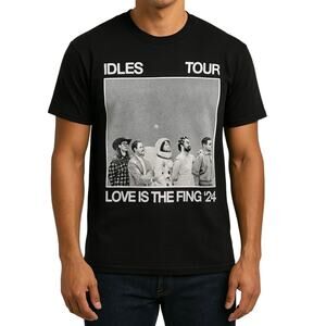 Idles Love is The Fing Tour Band T Shirt in Black